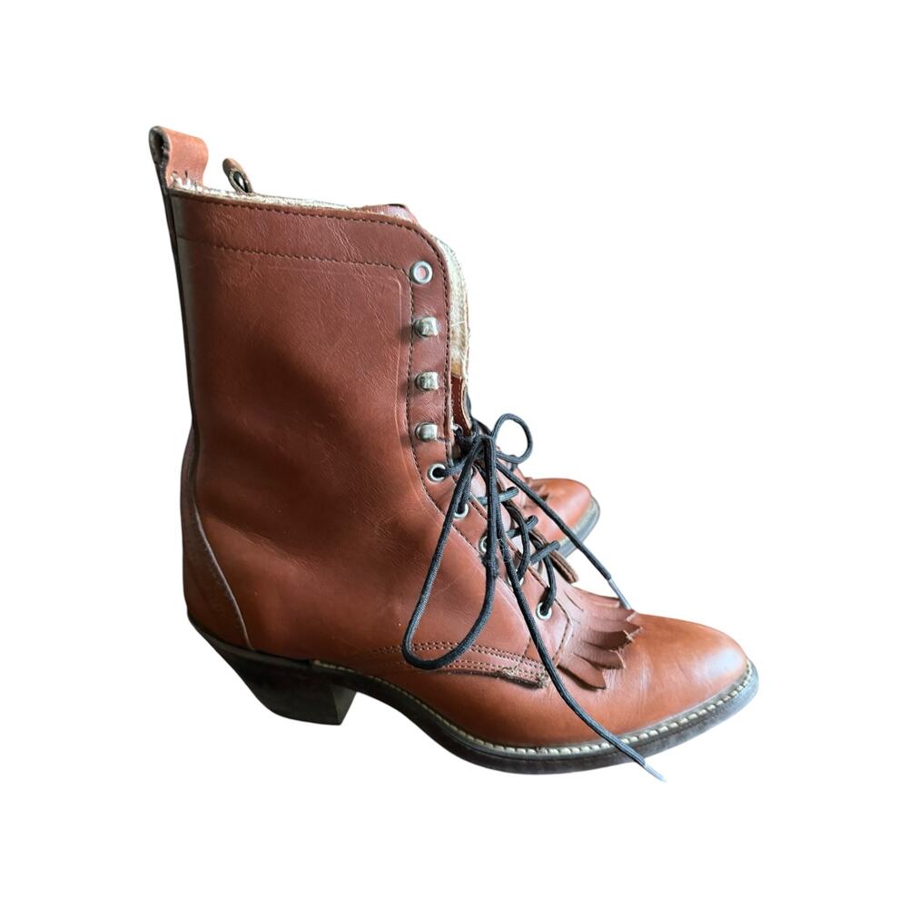 Vintage Laredo Leather Kiltie Lace-Up Western Boots • Women’s Size 7 - Picture 8 of 9